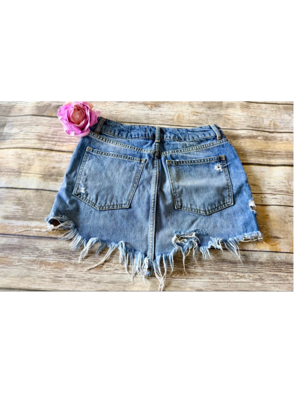 Free People Wild Rose Denim Skirt - Picture 5 of 8